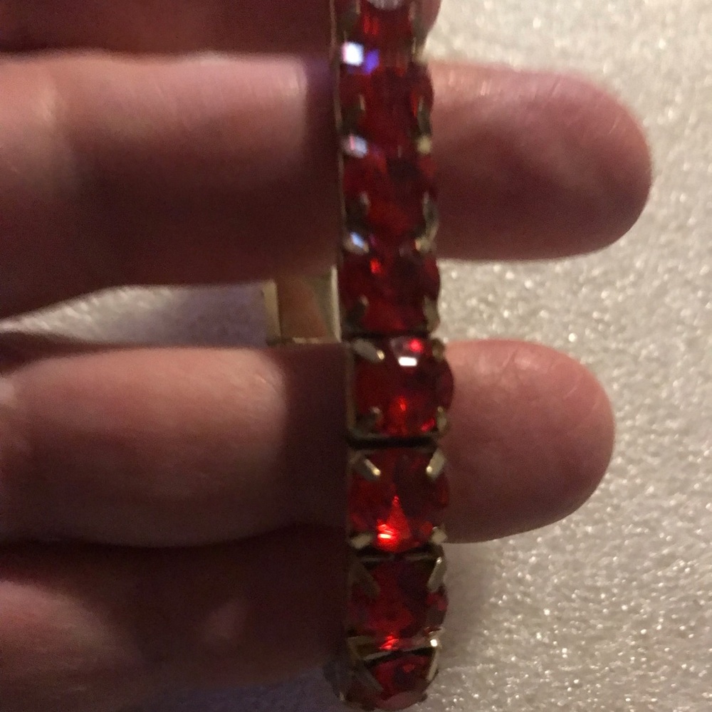 Bold Red Crystal Tennis Bracelet - Women Jewelry